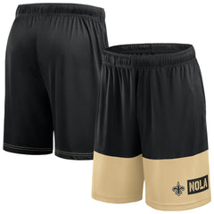 New Orleans Saints Big & Tall Best of the Best Performance Shorts Black/Gold | Fanatics