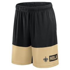 New Orleans Saints Big & Tall Best of the Best Performance Shorts Black/Gold | Fanatics