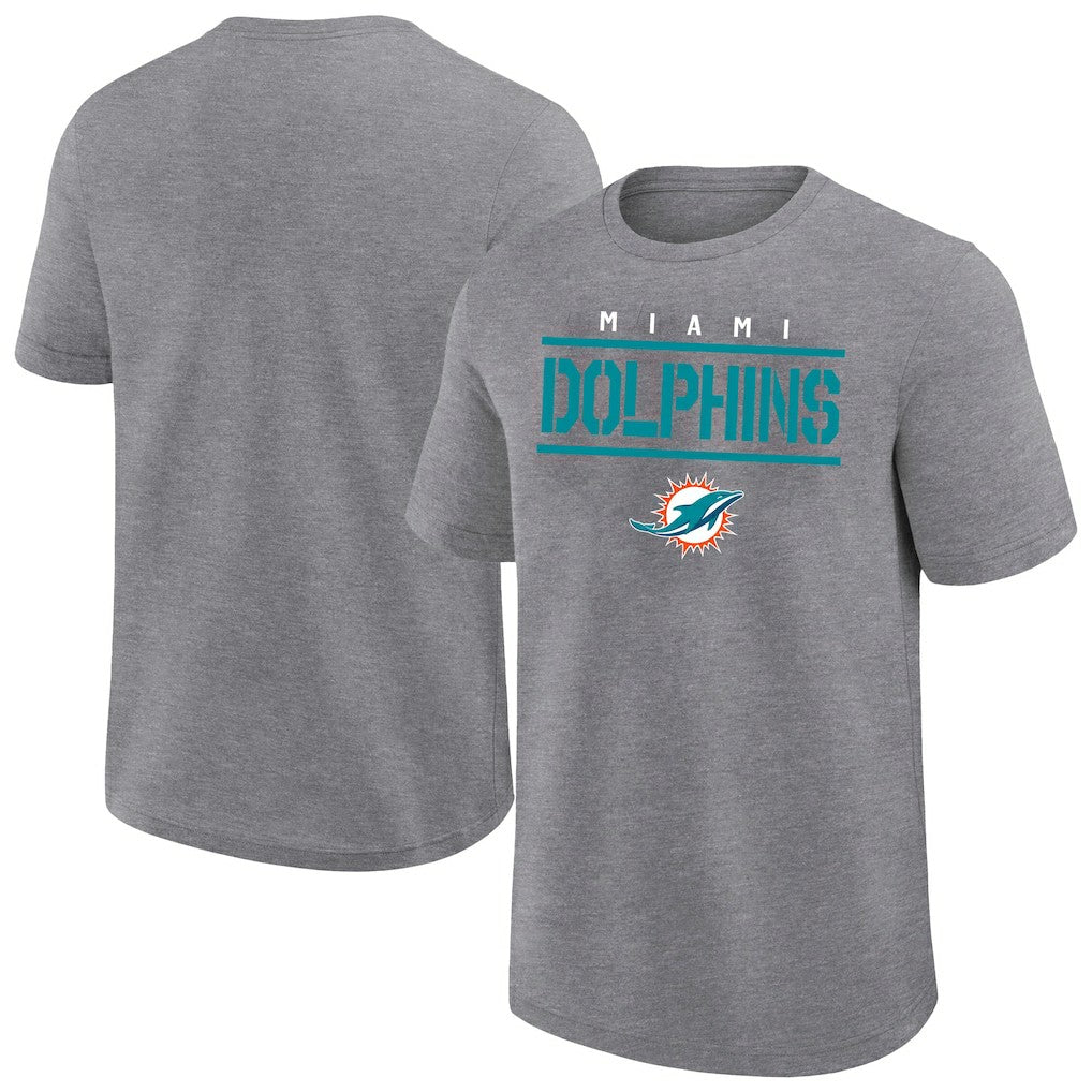 Miami Dolphins Big & Tall Top Notch T-Shirt Heather Gray | Fanatics