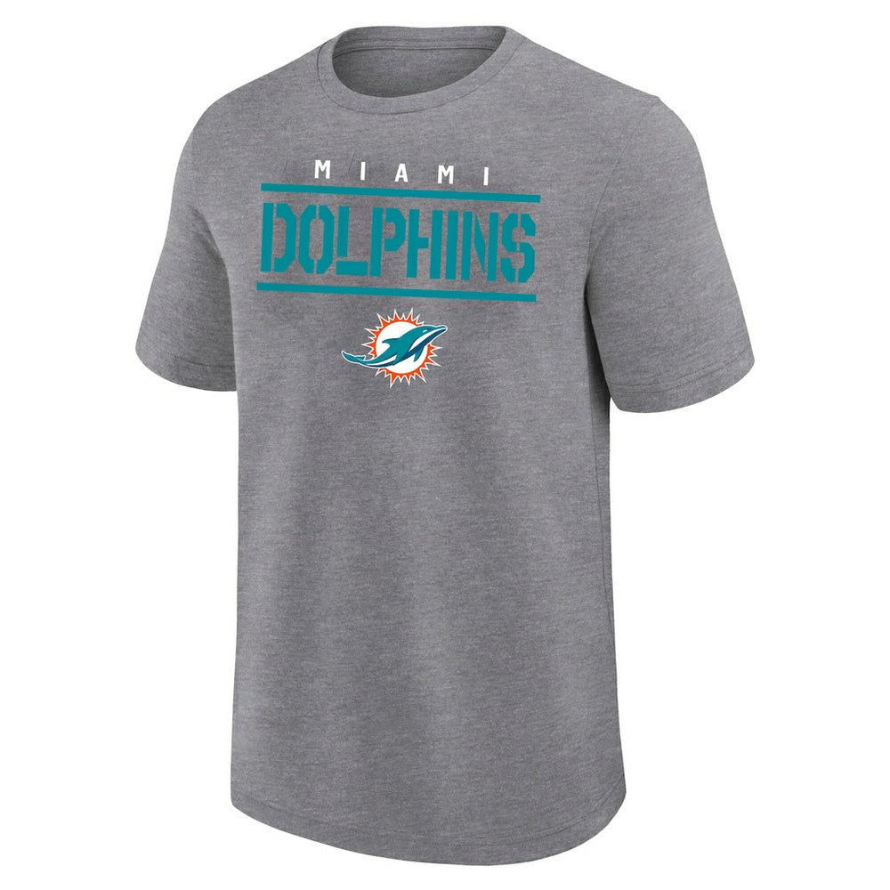 Miami Dolphins Big & Tall Top Notch T-Shirt Heather Gray | Fanatics