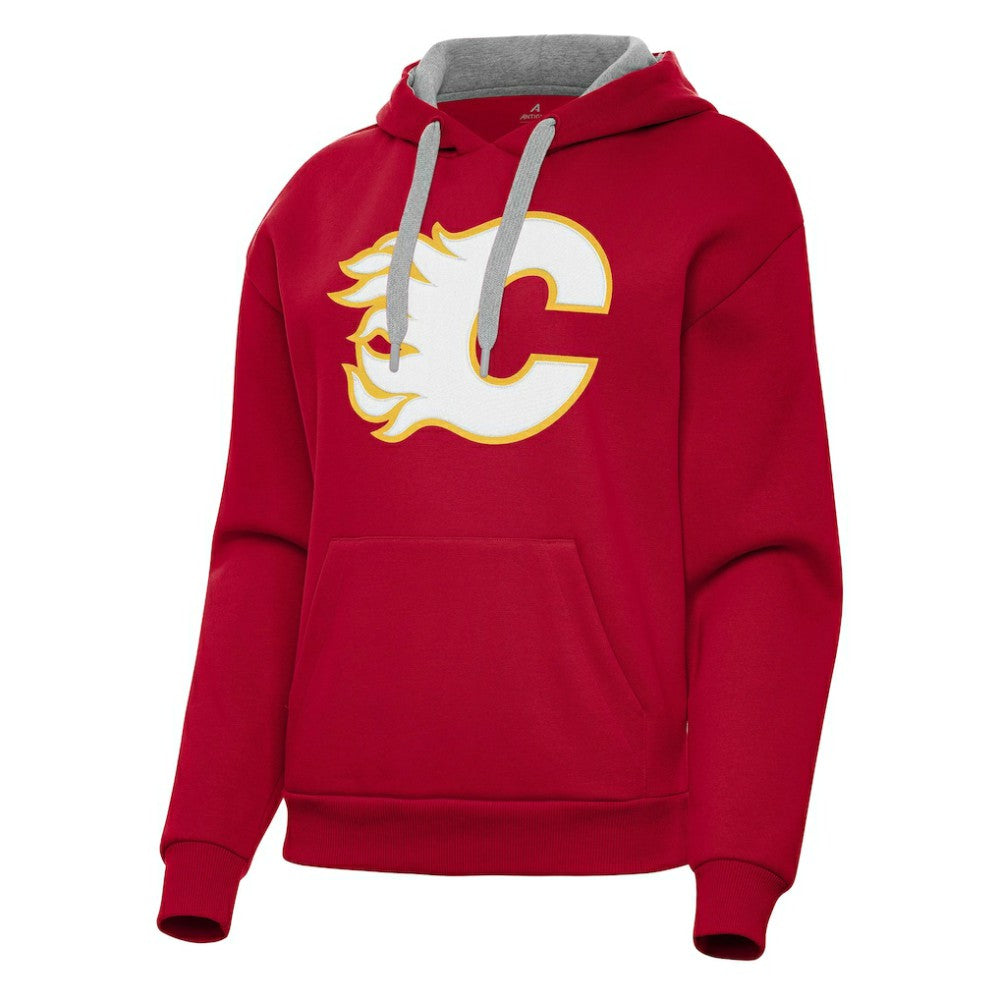 Calgary Flames Antigua Women's Victory Pullover Hoodie - Red - NHL