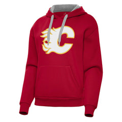 Calgary Flames Antigua Women's Victory Pullover Hoodie - Red - NHL