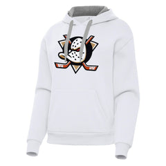 Anaheim Ducks Antigua Women's Victory Pullover Hoodie - White - NHL