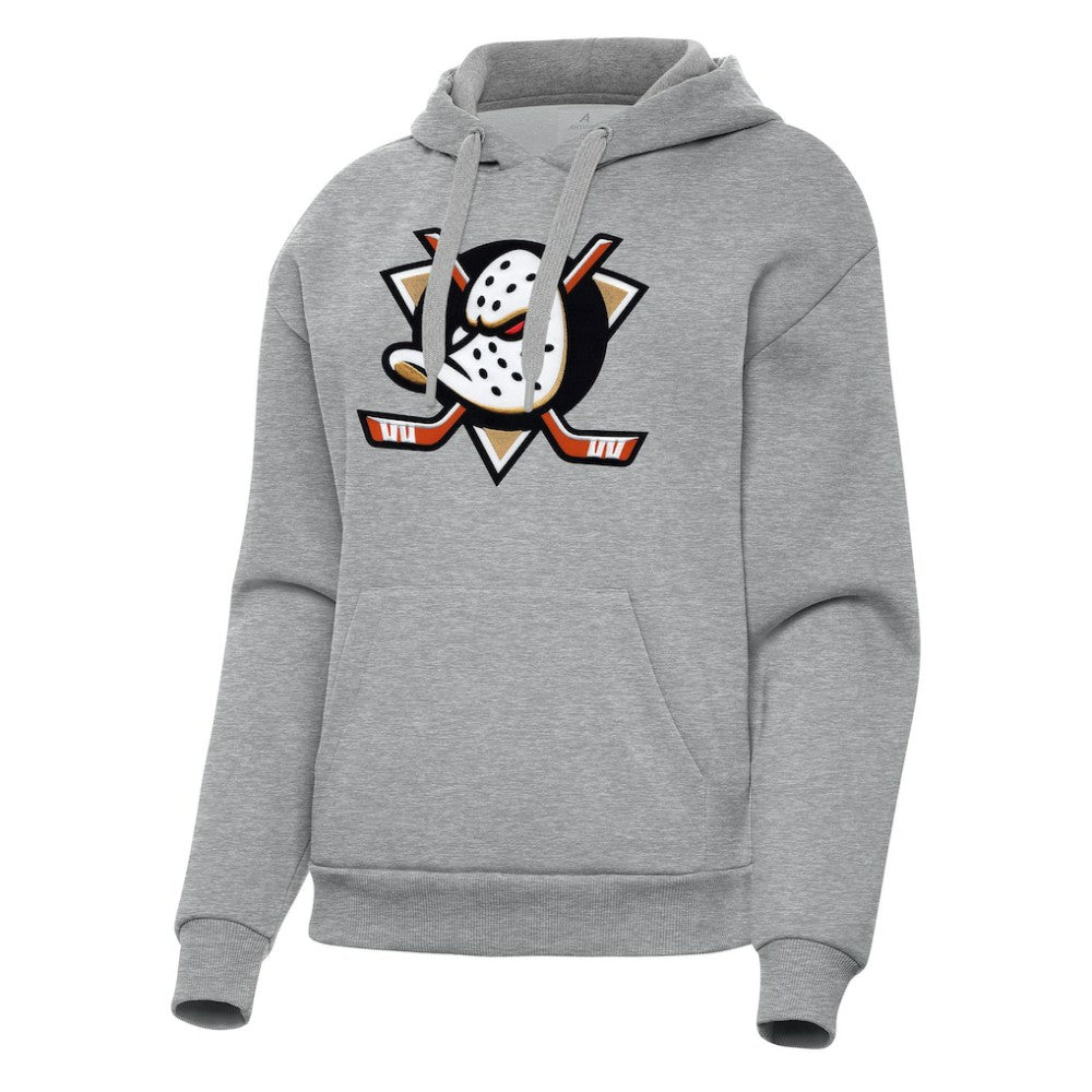 Anaheim Ducks Antigua Women's Victory Pullover Hoodie - Heather Gray - NHL
