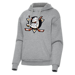 Anaheim Ducks Antigua Women's Victory Pullover Hoodie - Heather Gray - NHL
