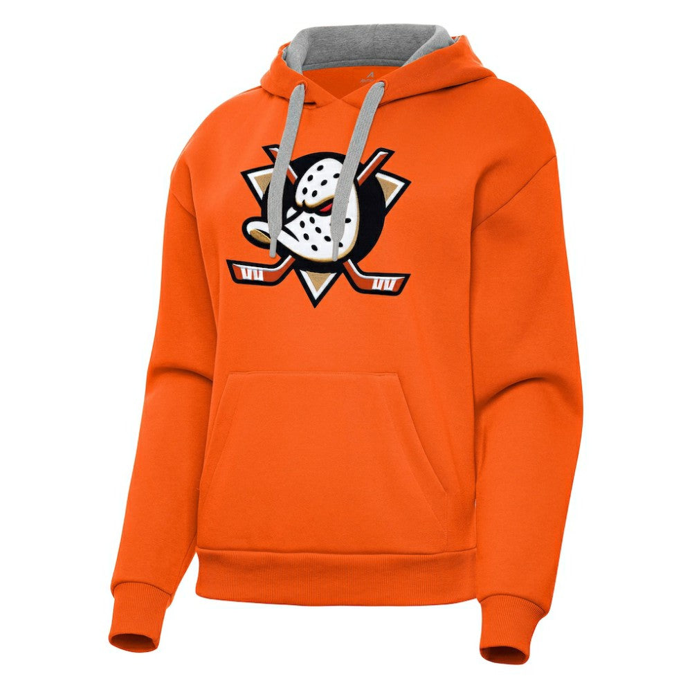 Anaheim Ducks Antigua Women's Victory Pullover Hoodie - Orange - NHL