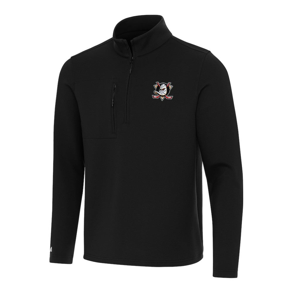 Anaheim Ducks Antigua Insider Quarter-Zip Top - Black - NHL