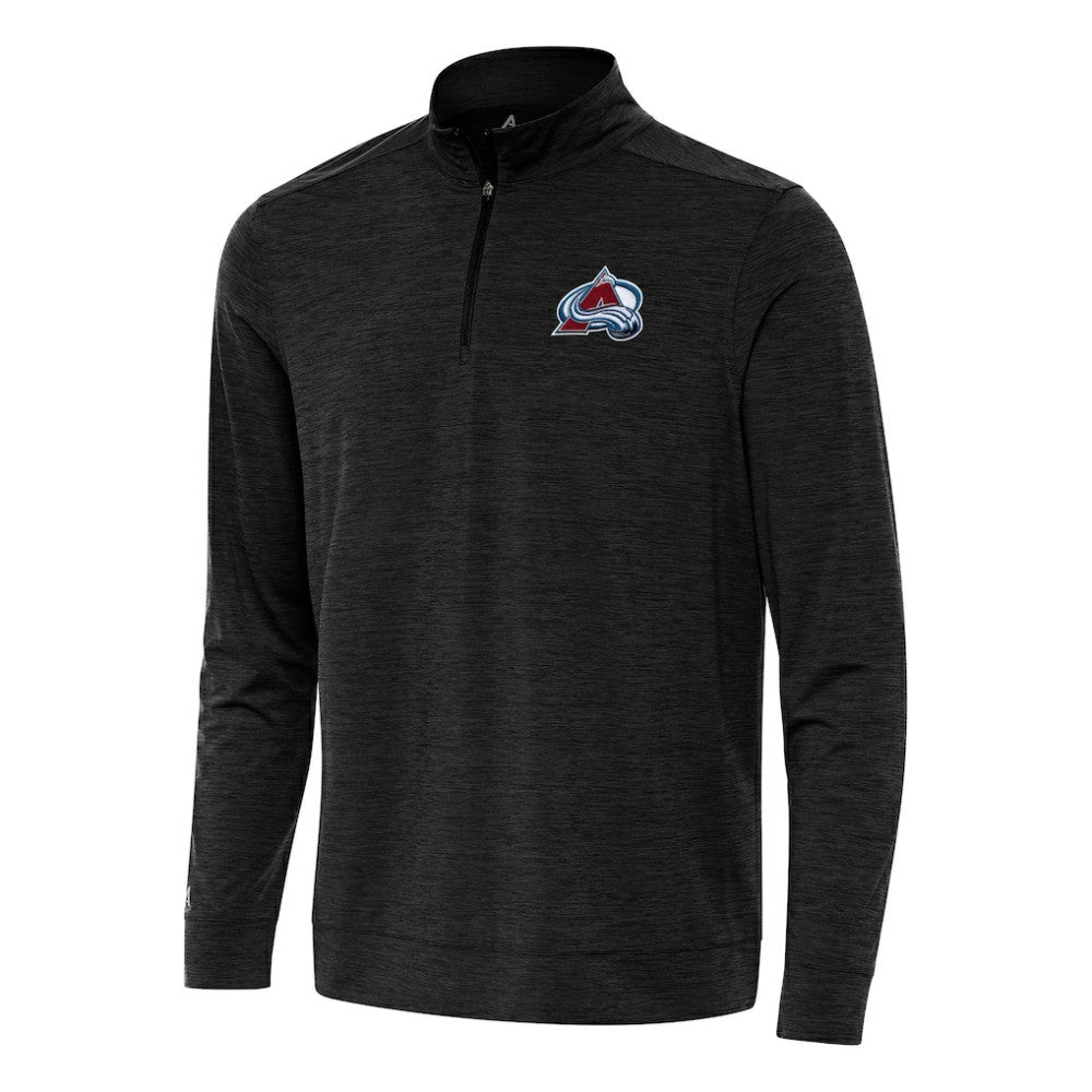 Colorado Avalanche Antigua Bright Quarter-Zip Top - Heather Black - NHL
