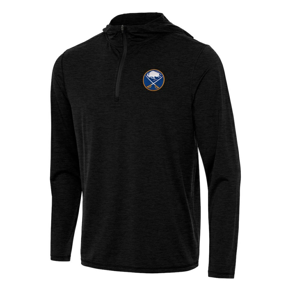 Buffalo Sabres Antigua Tidy Quarter-Zip Hoodie - Heather Black - NHL