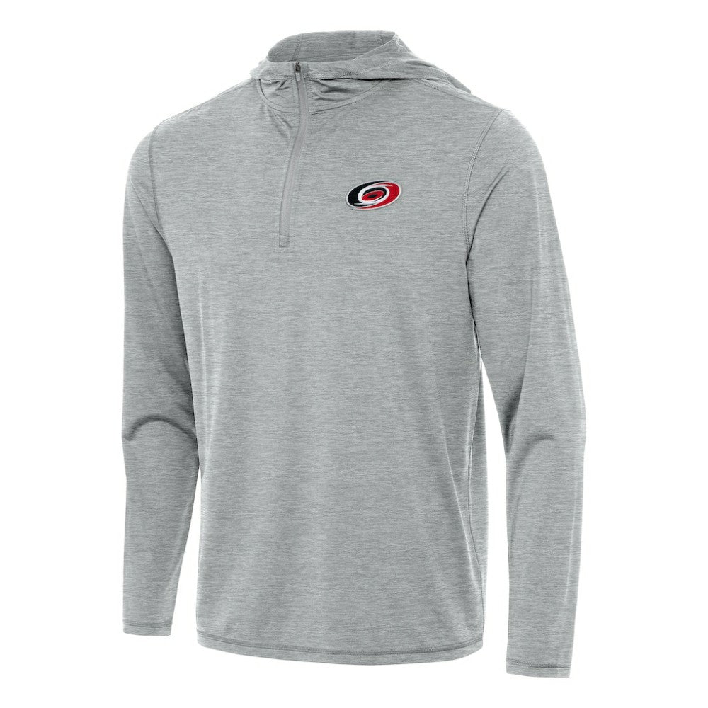 Carolina Hurricanes Antigua Tidy Quarter-Zip Hoodie - Heather Gray - NHL