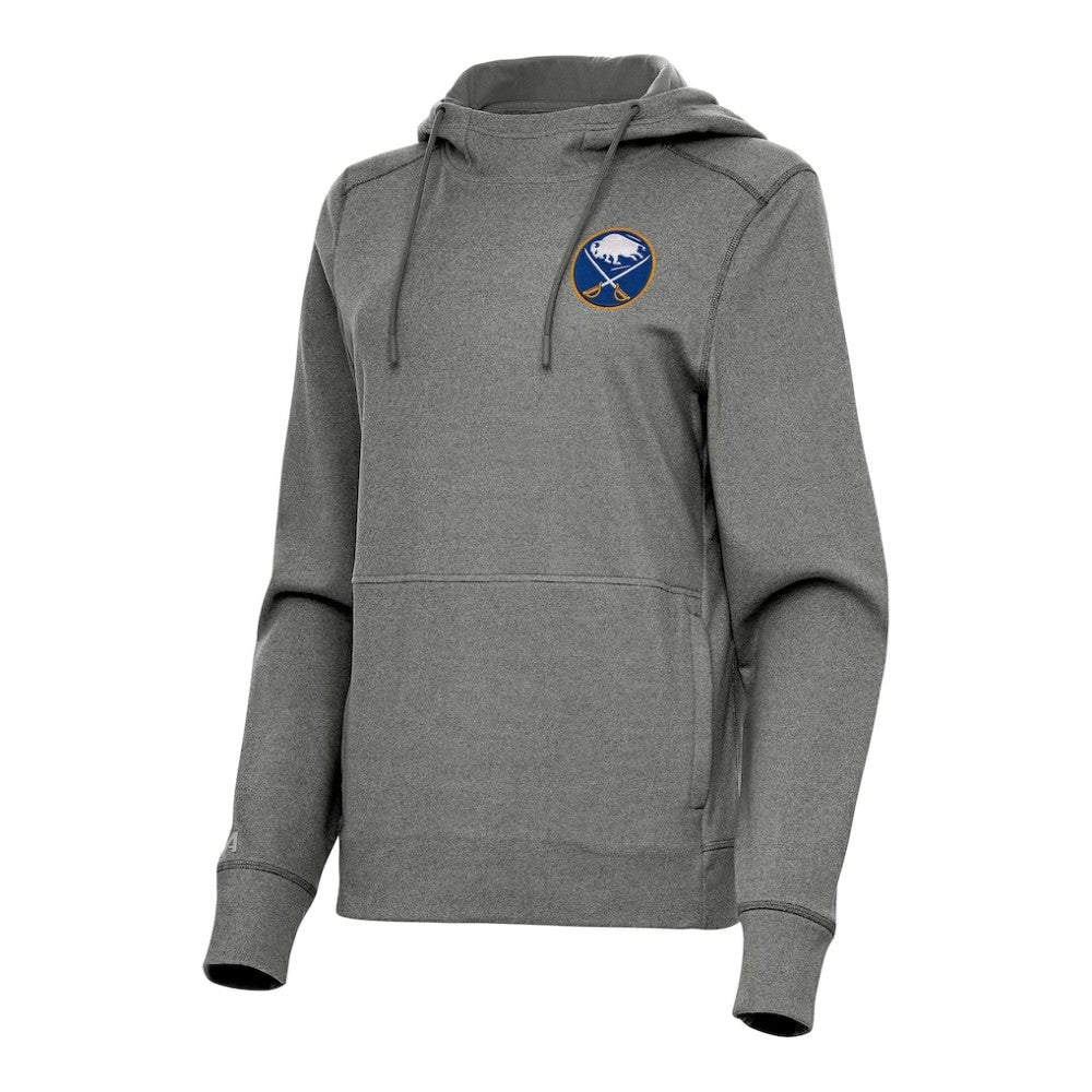 Buffalo Sabres Antigua Women's Justice Pullover Hoodie - Heather Black - NHL