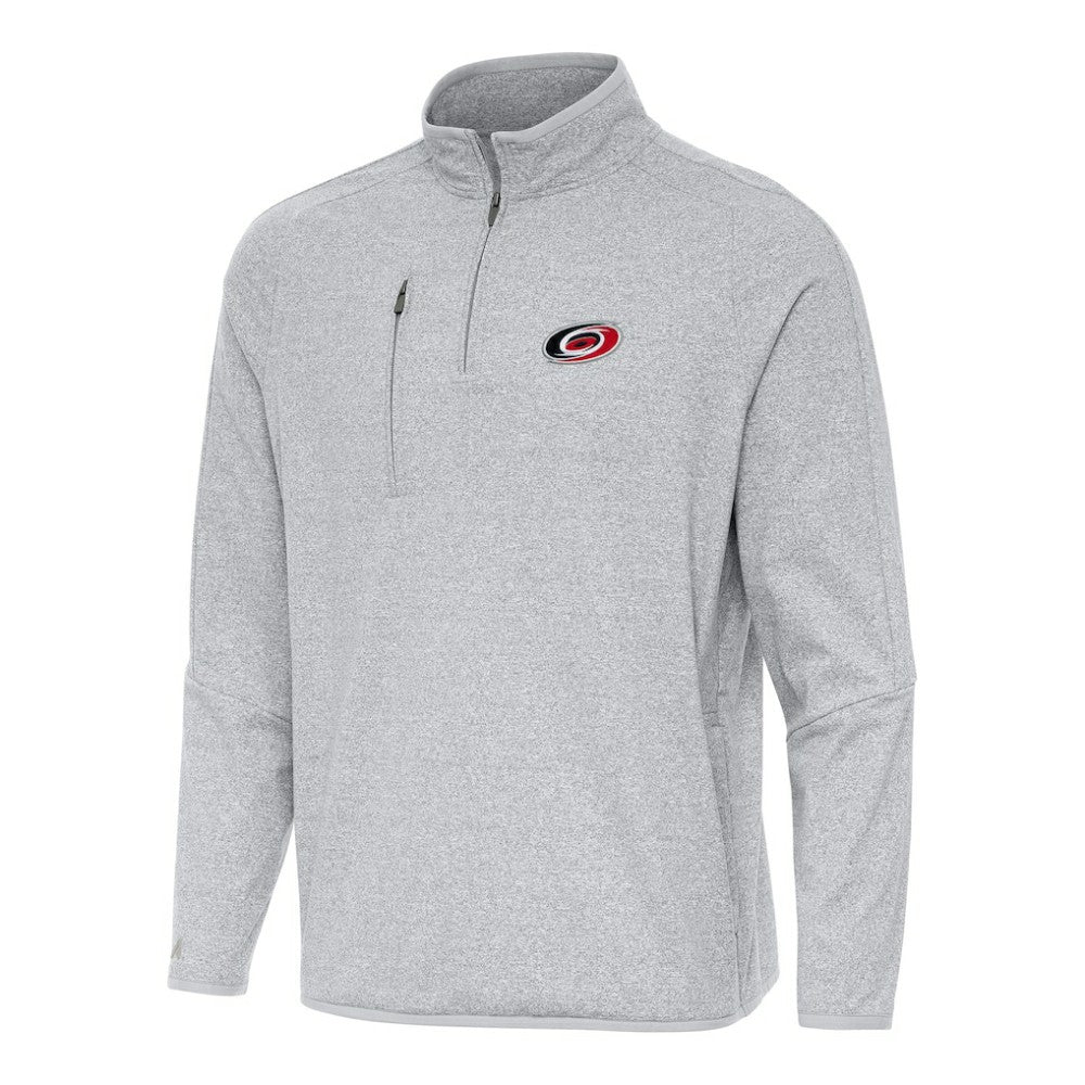 Carolina Hurricanes Antigua Certain Quarter-Zip Tri-Blend Sweatshirt - Heather Gray - NHL