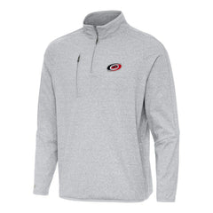 Carolina Hurricanes Antigua Certain Quarter-Zip Tri-Blend Sweatshirt - Heather Gray - NHL