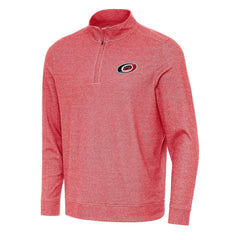 Carolina Hurricanes Antigua Subtle Quarter-Zip Sweatshirt - Heather Red - NHL