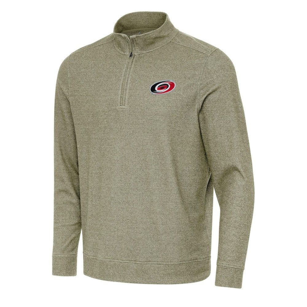 Carolina Hurricanes Antigua Subtle Quarter-Zip Sweatshirt - Olive - NHL