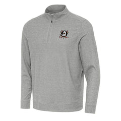 Anaheim Ducks Antigua Subtle Quarter-Zip Sweatshirt - Heather Gray - NHL
