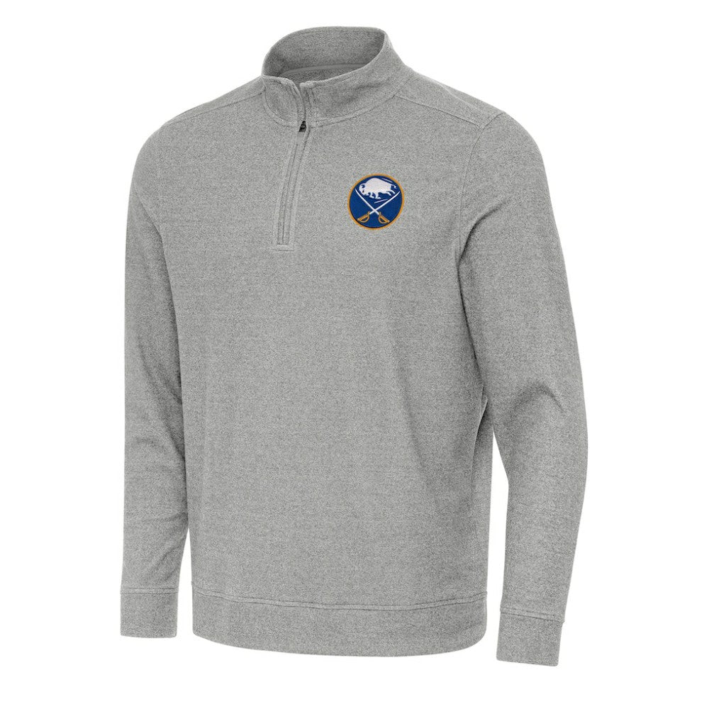 Buffalo Sabres Antigua Subtle Quarter-Zip Sweatshirt - Heather Gray - NHL