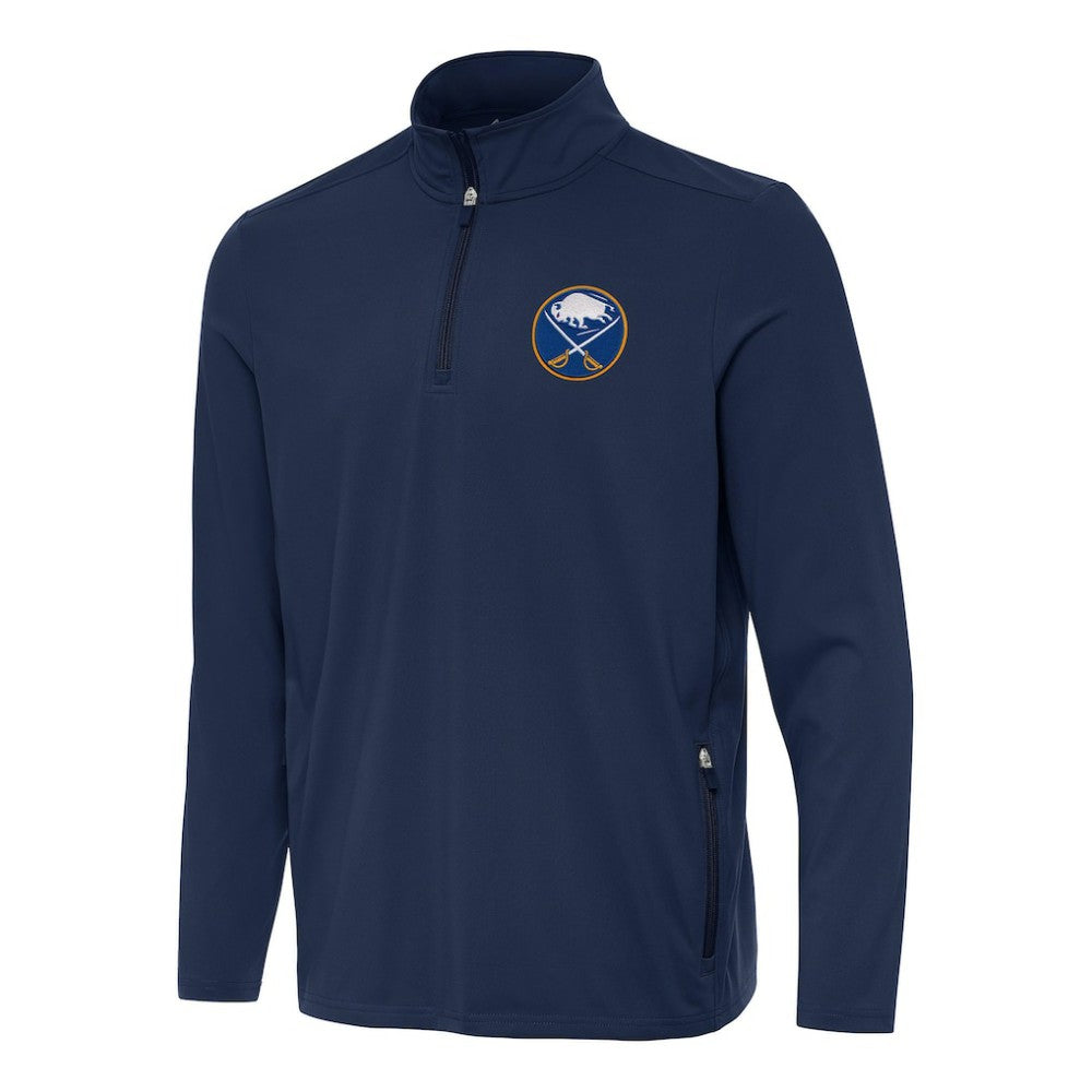 Buffalo Sabres Antigua Perilous Quarter-Zip Sweatshirt - Navy - NHL