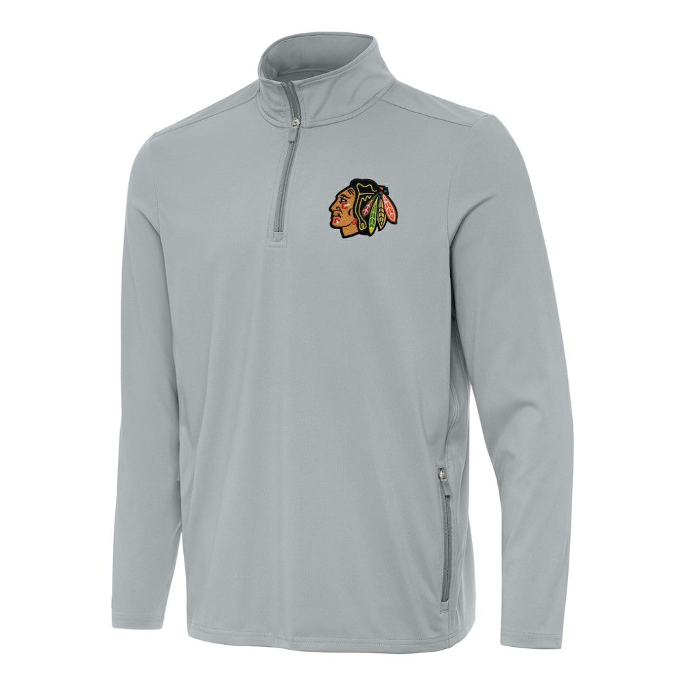 Chicago Blackhawks Antigua Perilous Quarter-Zip Sweatshirt - Gray - NHL