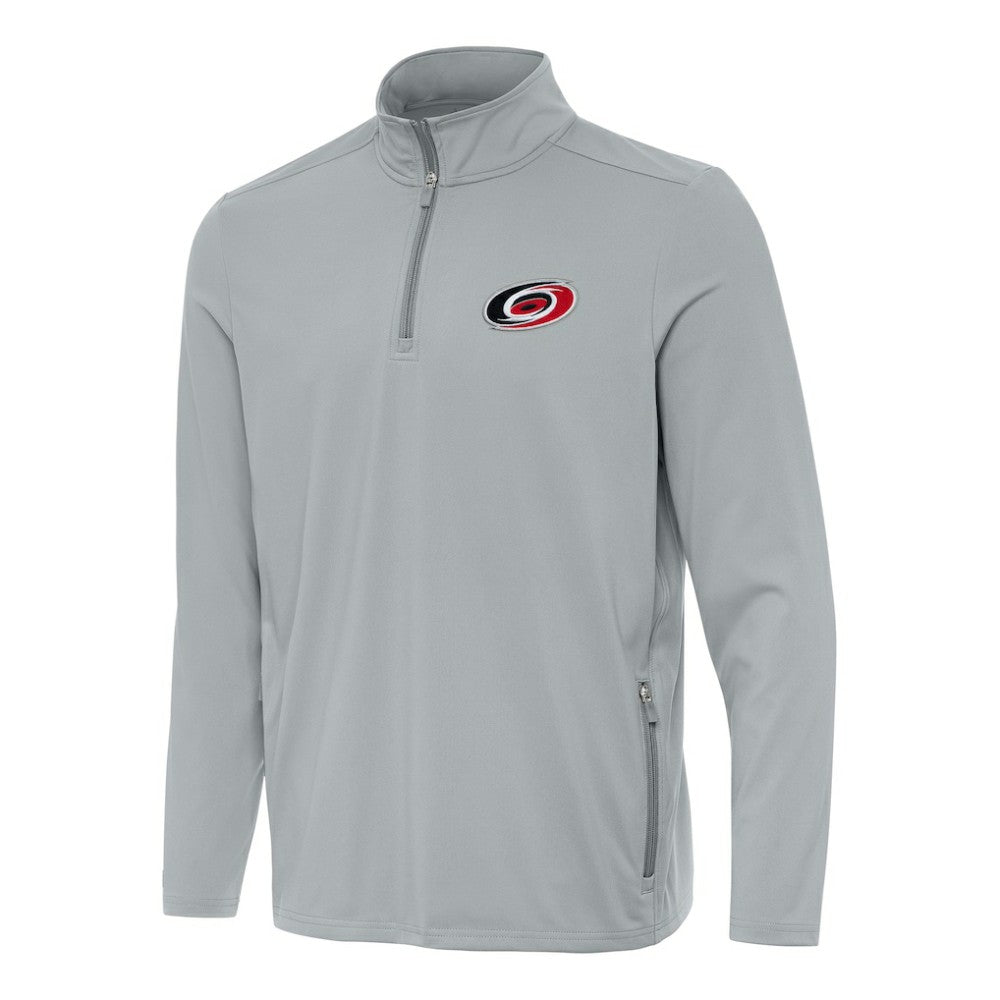 Carolina Hurricanes Antigua Perilous Quarter-Zip Sweatshirt - Gray - NHL