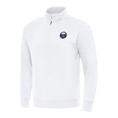 Buffalo Sabres Antigua Victory Quarter-Zip Mock Sweatshirt - White - NHL