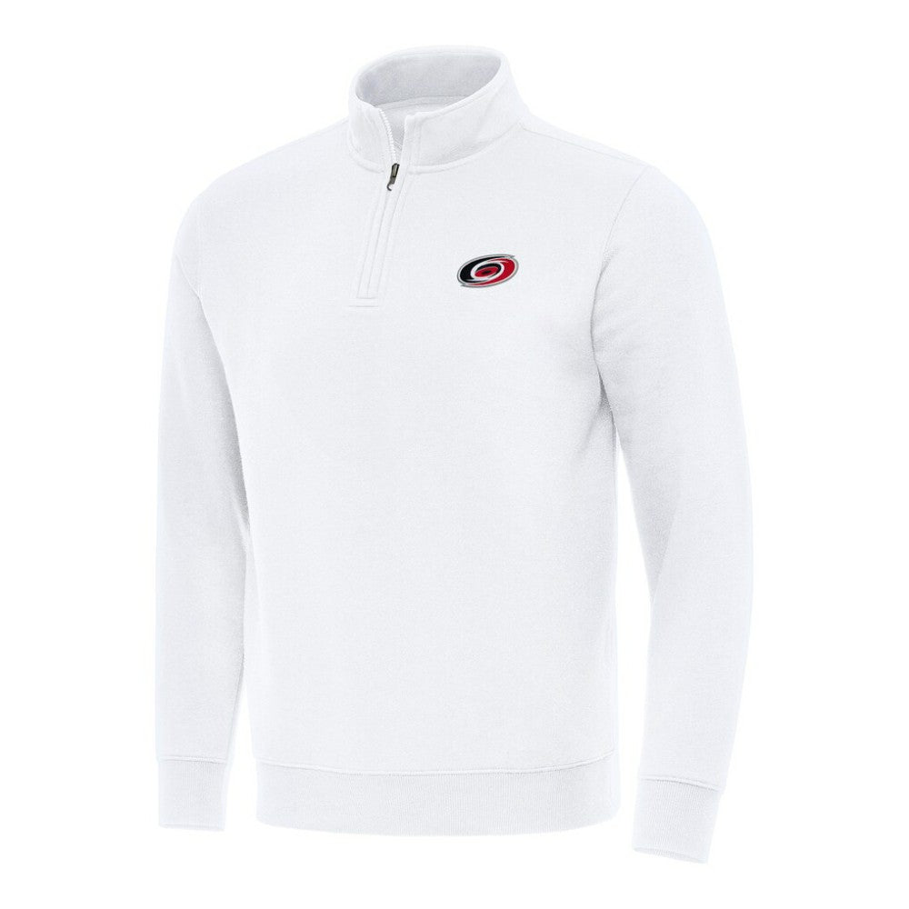 Carolina Hurricanes Antigua Victory Quarter-Zip Mock Sweatshirt - White - NHL