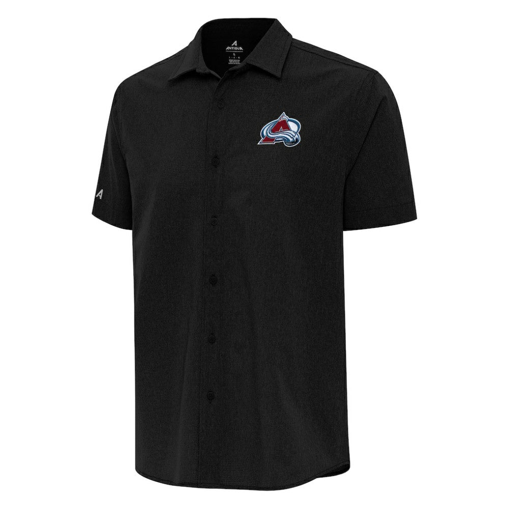 Colorado Avalanche Antigua Activate Woven Short Sleeve Button-Up Shirt - Black - NHL