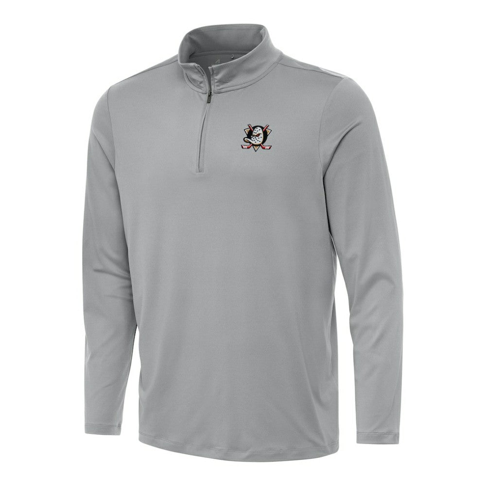 Anaheim Ducks Antigua Reprocess Quarter-Zip Top - Gray - NHL