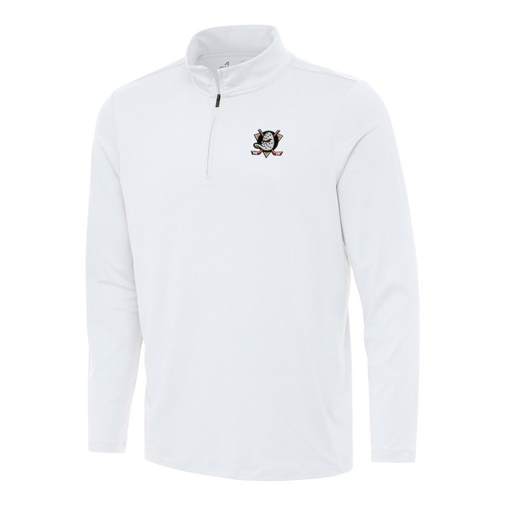 Anaheim Ducks Antigua Reprocess Quarter-Zip Top - White - NHL