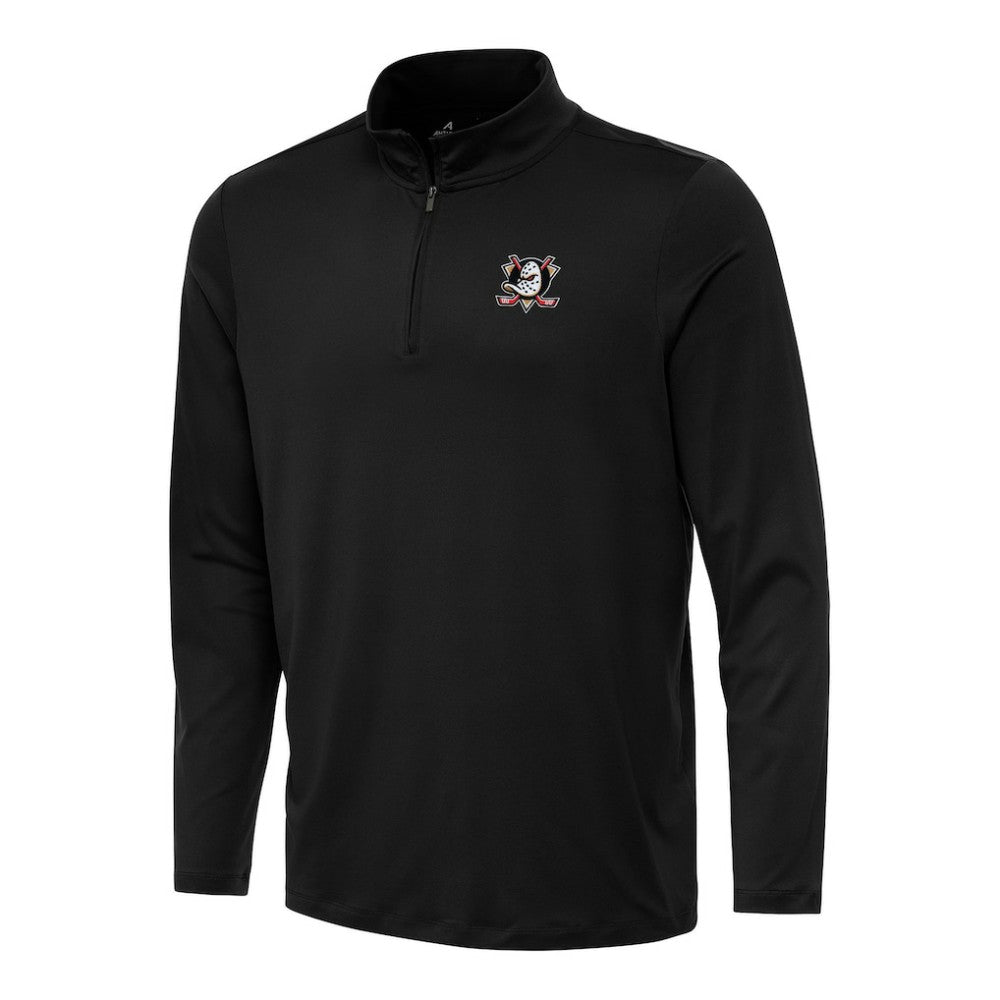Anaheim Ducks Antigua Reprocess Quarter-Zip Top - Black - NHL