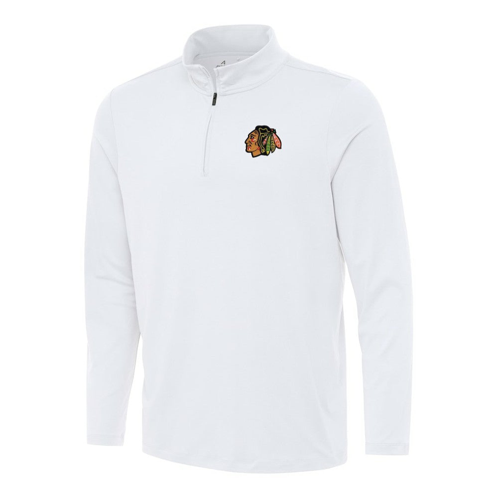 Chicago Blackhawks Antigua Reprocess Quarter-Zip Top - White - NHL