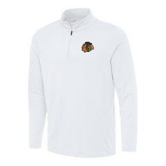 Chicago Blackhawks Antigua Reprocess Quarter-Zip Top - White - NHL
