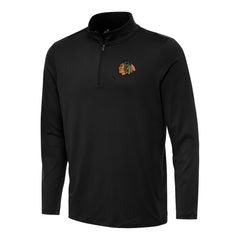 Chicago Blackhawks Antigua Reprocess Quarter-Zip Top - Black - NHL