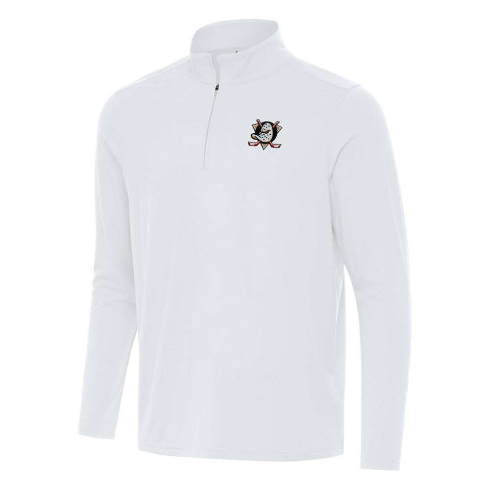 Anaheim Ducks Antigua Intent Quarter-Zip Top - White - NHL