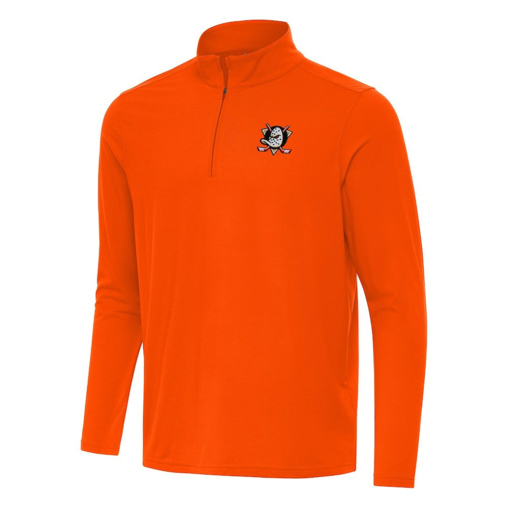 Anaheim Ducks Antigua Intent Quarter-Zip Top - Orange - NHL