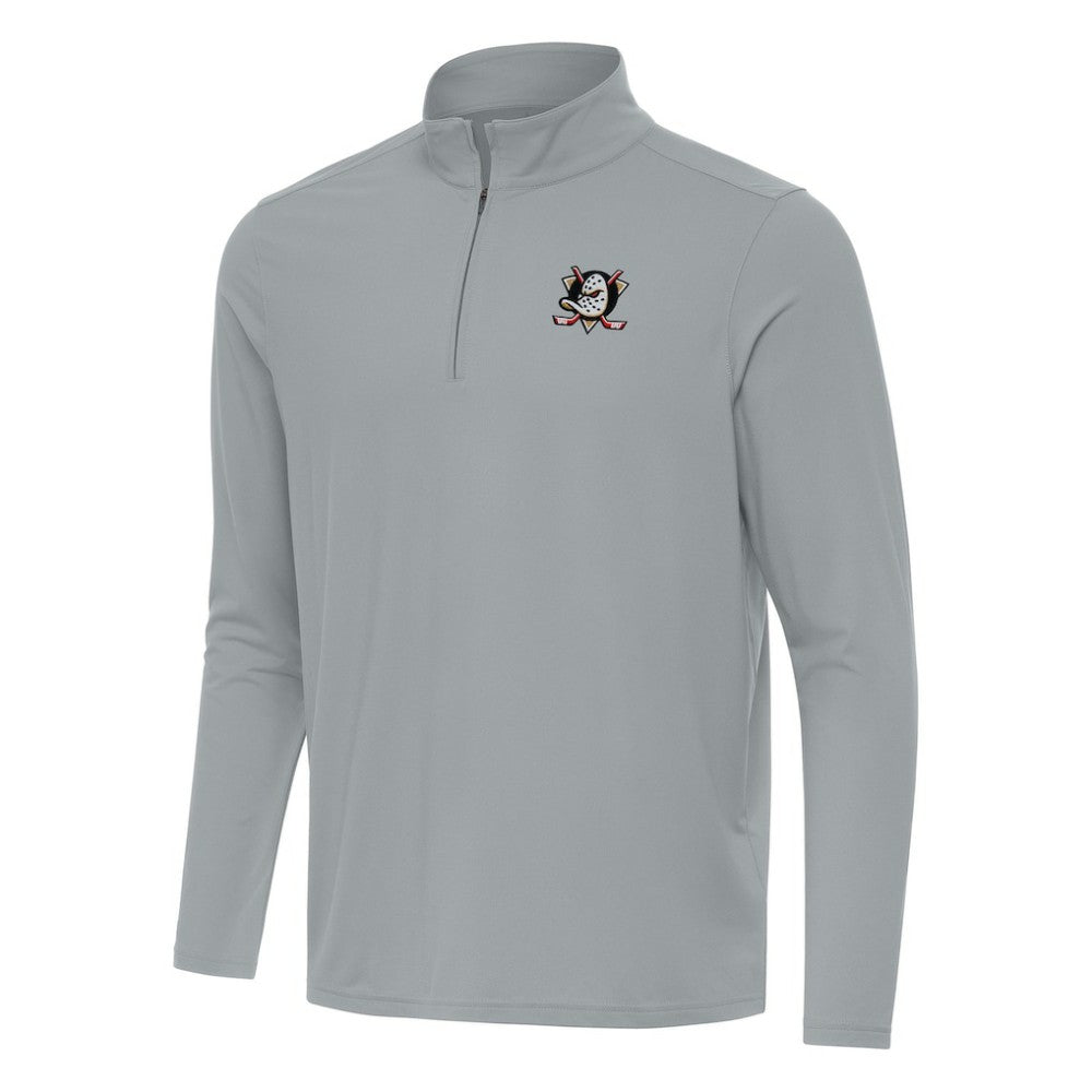 Anaheim Ducks Antigua Intent Quarter-Zip Top - Gray - NHL