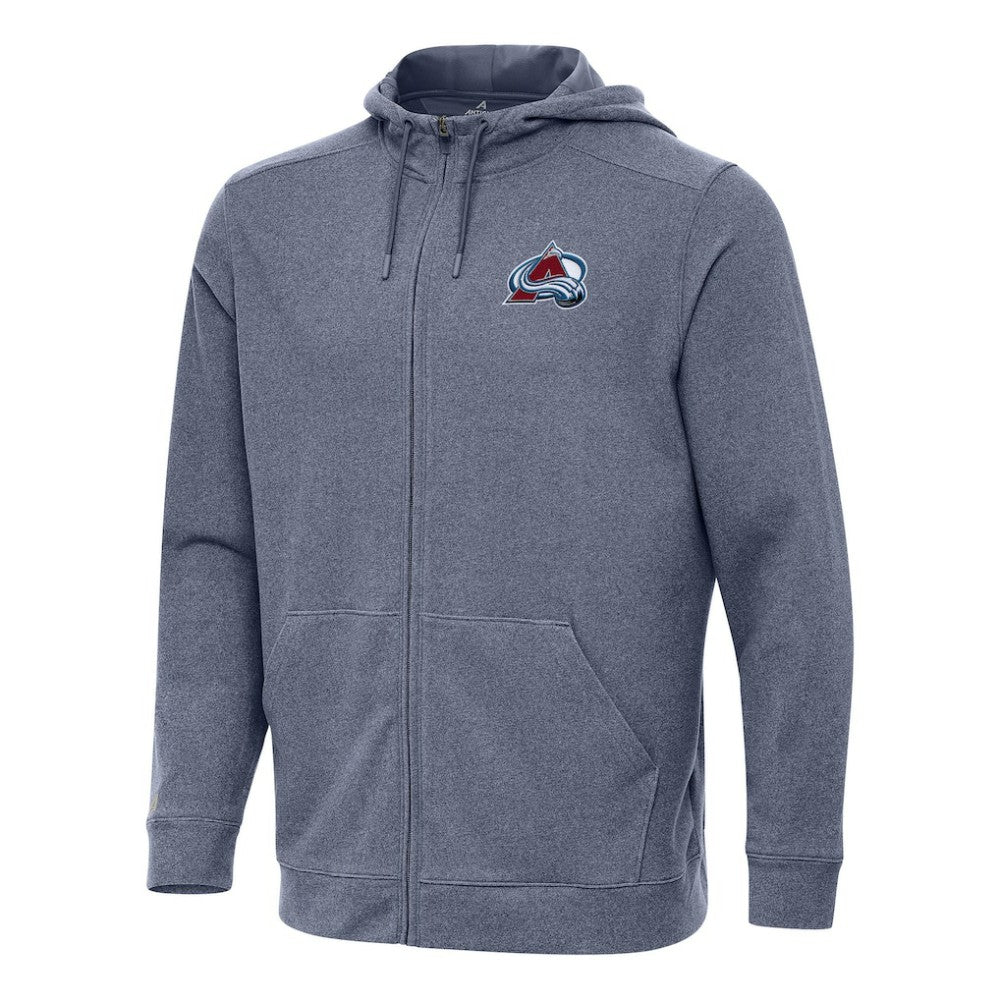 Colorado Avalanche Antigua Effortless Full-Zip Hoodie Jacket - Heather Navy - NHL