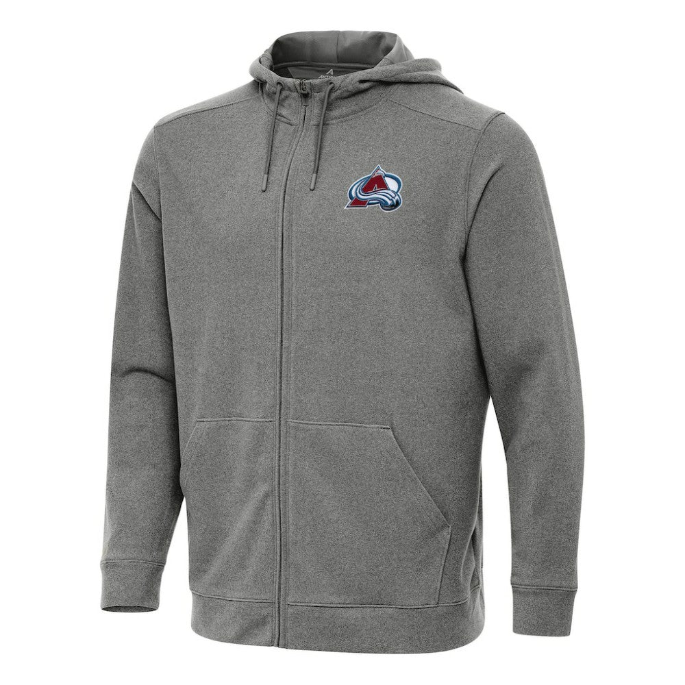 Colorado Avalanche Antigua Effortless Full-Zip Hoodie Jacket - Heather Black - NHL