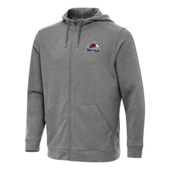 Colorado Avalanche Antigua Effortless Full-Zip Hoodie Jacket - Heather Black - NHL