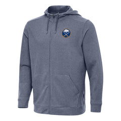 Buffalo Sabres Antigua Effortless Full-Zip Hoodie Jacket - Heather Navy - NHL