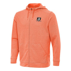 Anaheim Ducks Antigua Effortless Full-Zip Hoodie Jacket - Heather Orange - NHL