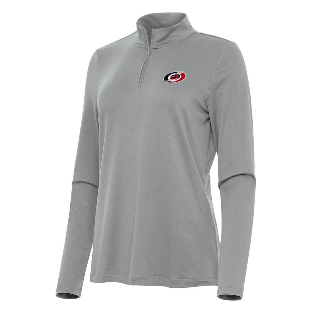 Carolina Hurricanes Antigua Women's Reprocess Quarter-Zip Top - Gray - NHL