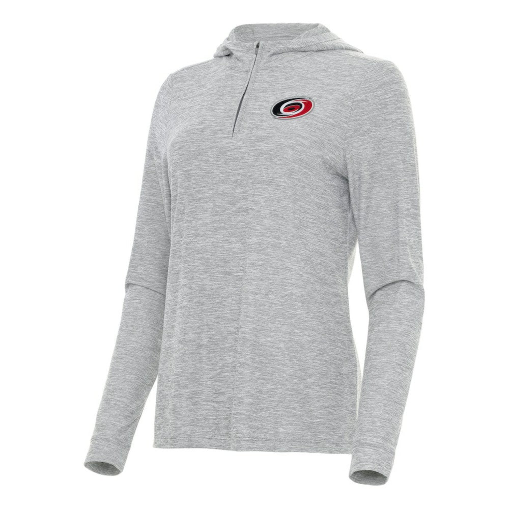 Carolina Hurricanes Antigua Women's Daybreak Quarter-Zip Hoodie - Heather Gray - NHL