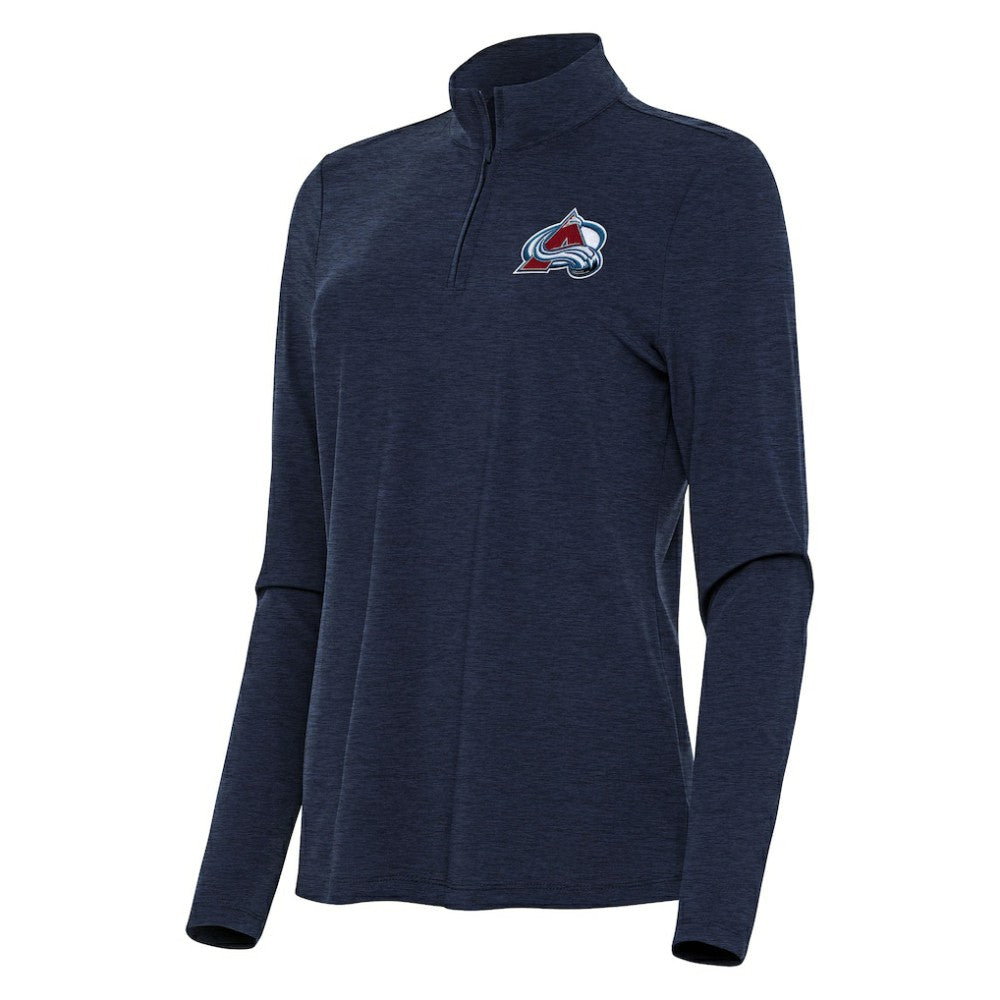 Colorado Avalanche Antigua Women's Bright Quarter-Zip Top - Heather Navy - NHL