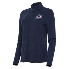 Colorado Avalanche Antigua Women's Bright Quarter-Zip Top - Heather Navy - NHL