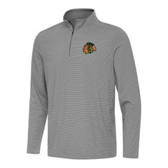 Chicago Blackhawks Antigua Twine Quarter-Zip Top - Black - NHL