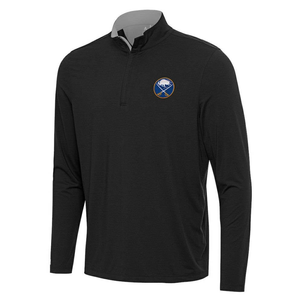 Buffalo Sabres Antigua Content Quarter-Zip Pullover Top - Black/Gray - NHL