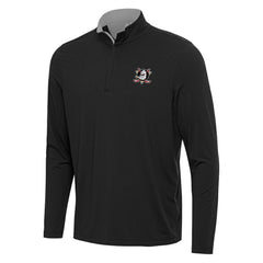 Anaheim Ducks Antigua Content Quarter-Zip Pullover Top - Black/Gray - NHL