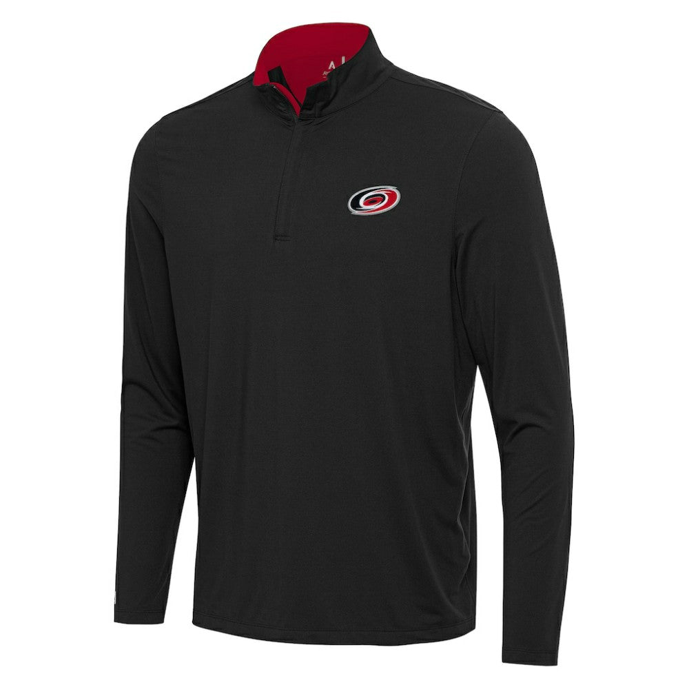 Carolina Hurricanes Antigua Content Quarter-Zip Pullover Top - Black/Red - NHL