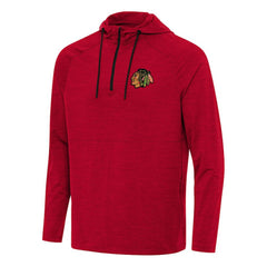 Chicago Blackhawks Antigua Spikes Quarter-Zip Hoodie - Heather Red - NHL